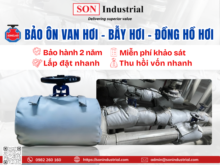 Túi Bảo Ôn SONCLAD Giải Pháp Cho Van hơi – Bẫy Hơi – Đồng Hồ Hơi